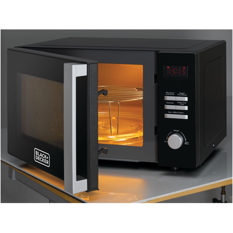 Black+Decker Microwave Oven with Grill 28 Liters, Black – MZ2800PG