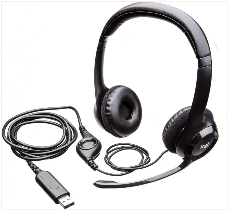 Logitech Wired Stereo Headphones with Noise Cancelling Microphone, USB - H390