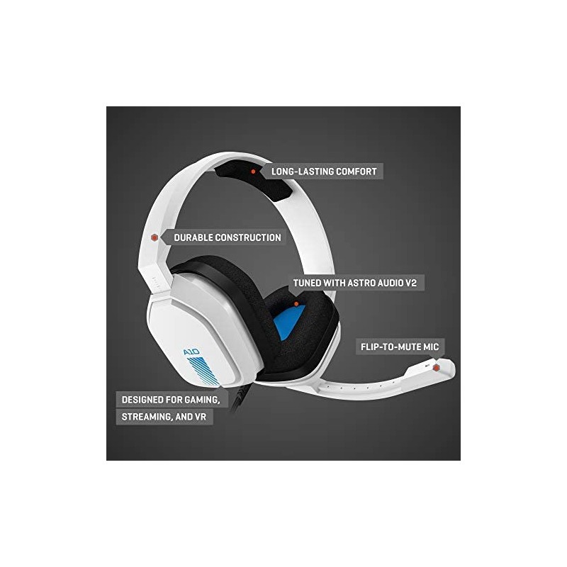 Astro A10 Gaming Headset for PS4/PS5 -White Blue - Anasia Shop