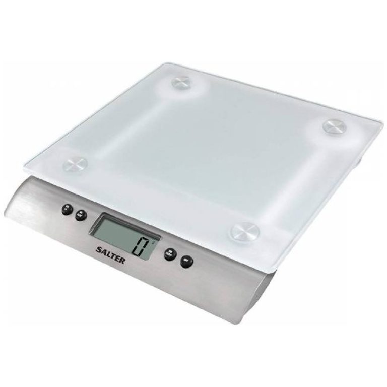 Salter Digital Frosted Glass Kitchen Scale Max 10 kg White Anasia Shop