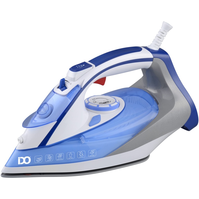 IDO Ceramic Steam Iron 2400w, Blue/Grey - SI2400-BGY