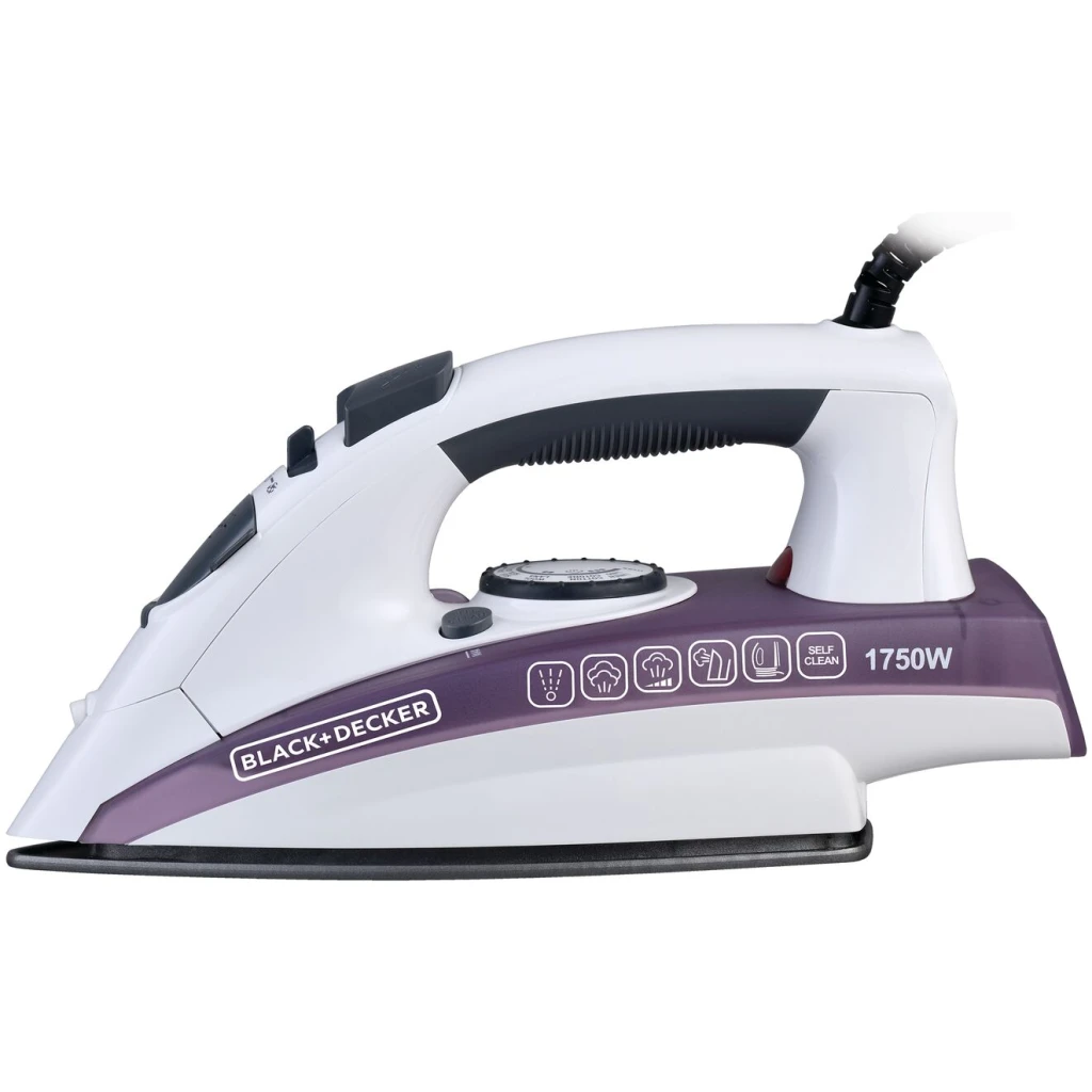 Black+Decker Ceramic Steam Iron 1750W Purple – X1750