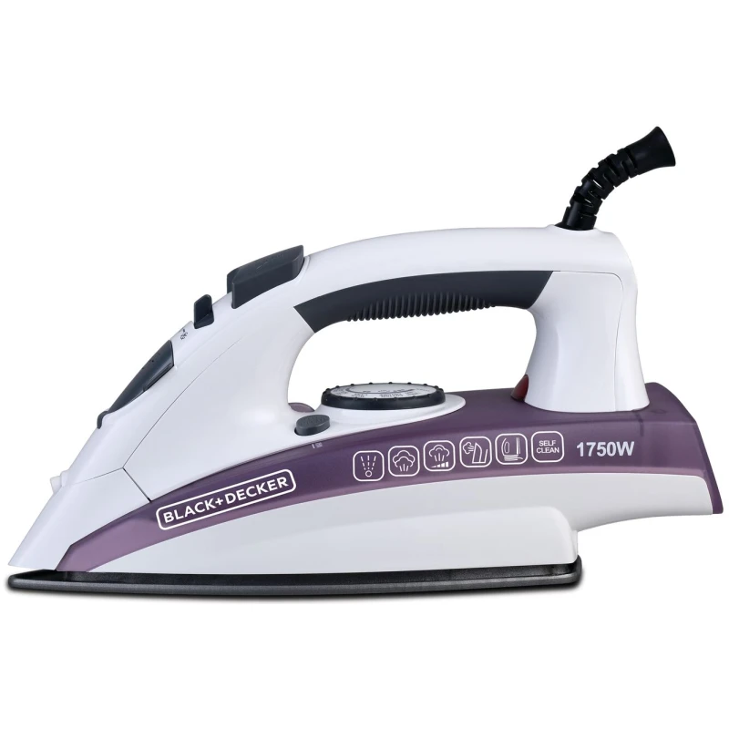 Black+Decker Ceramic Steam Iron 1750W Purple – X1750