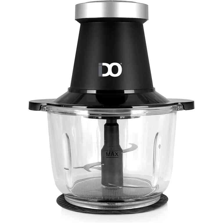 IDO Glass Vegetables & Meat Chopper 400 W, 2 Speeds, Black – CH400-BK
